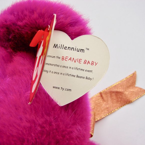 Ty Beanie Buddy Millennium Purple Bear Stuffed Plush Toy 1999 2000 Collectible - Picture 11 of 14